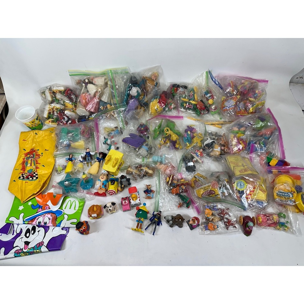 Vintage McDonald's Happy Meal Toy Lot 80s 90s Disney Flintstones‎ Batman Figures